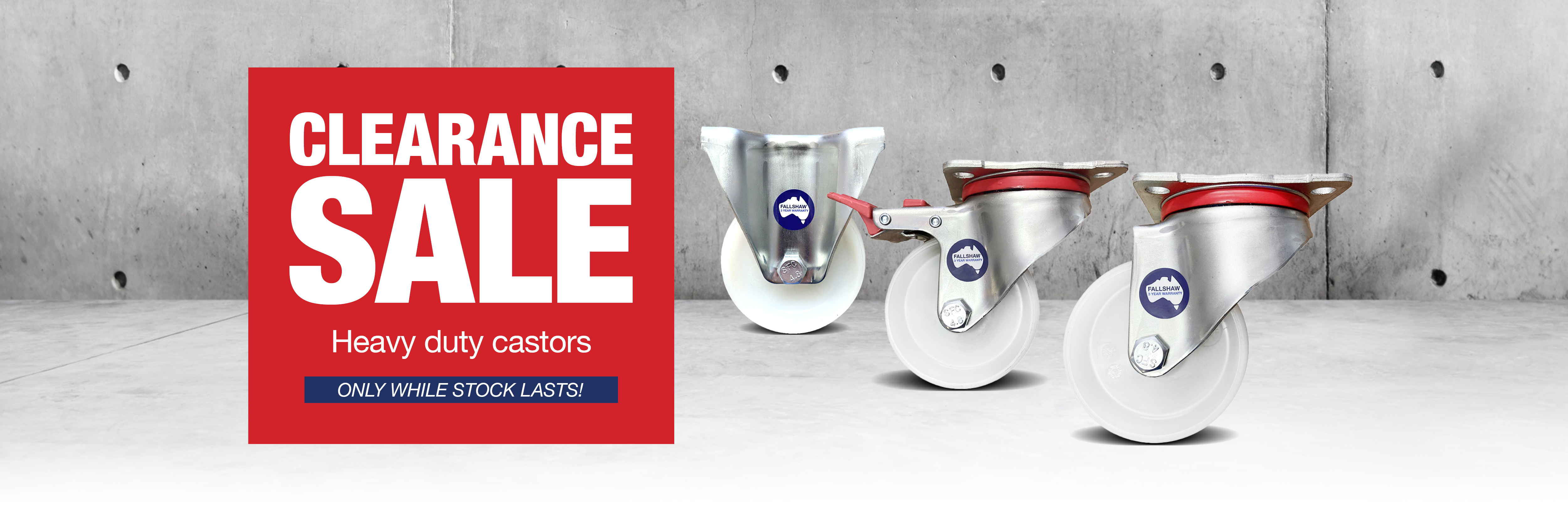 Clearance Sale on Heavy Duty Castors